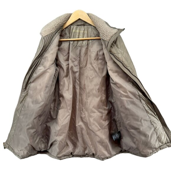 BCBGeneration Quilted Puffer Jacket Womens Nylon Mid Length Faux Fur Trim Size S - Picture 3 of 12